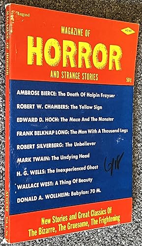Imagen del vendedor de Magazine of Horror and Strange Stories - August 1963 - Volume 1, Number 1 a la venta por DogStar Books