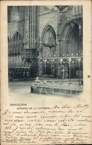 Ansichtskarte / Postkarte Barcelona Katalonien Spanien, Inneres der Kathedrale