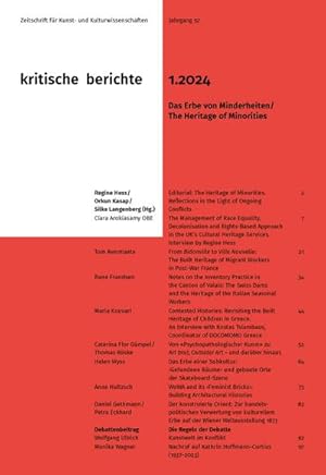 Seller image for Kritische Berichte : Zeitschrift fr Kunst- und Kulturwissenschaften / Jahrgang 52, Heft 1.2024 for sale by BuchWeltWeit Ludwig Meier e.K.