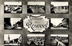 Ansichtskarte / Postkarte Romans sur Isère Drôme, Brücke, Platz, Denkmal