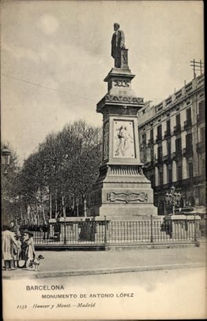 Ansichtskarte / Postkarte Barcelona Katalonien Spanien, Antonio Lopez Denkmal