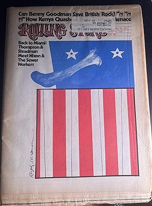 Bild des Verkufers fr More Fear and Loathing in Miami: Nixon Bites the Bomb" in Rolling Stone (September 28, 1972) Thompson, Hunter S.and Ralph Steadman zum Verkauf von Rob Warren Books