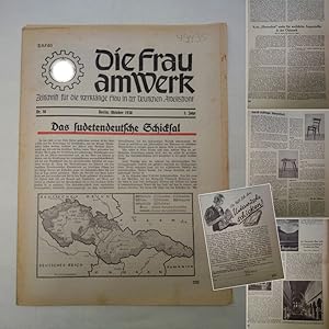 Seller image for Die Frau am Werk. Zeitschrift fr die werkttige Frau in der Deutschen Arbeitsfront. 3. Jahr Nr. 10 Oktober 1938 * D e u t s c h e B a u - u n d S i e d l u n g s a u s s t e l l u n g i n F r a n k f u r t a m M a i n for sale by Galerie fr gegenstndliche Kunst