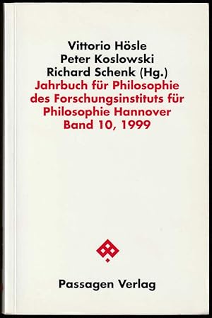 Bild des Verkufers fr Jahrbuch fr Philosophie des Forschungsinstituts fr Philosophie Hannover. Band 10, 1999. zum Verkauf von Antiquariat Dennis R. Plummer