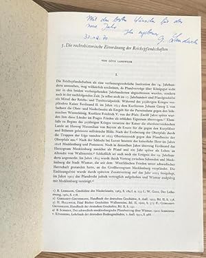 Die rechtshistorische Einordnung der Reichspfandschaften. Sonderdruck.