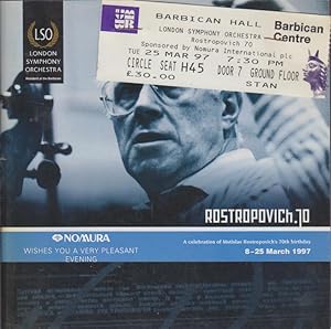 Programmheft : Rostropovich 70 - London Symphony Orchestra. A Celebration of Mstislav Rostropovic...