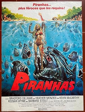 Affiche originale cinéma PIRANHAS Piranha JOE DANTE Bradford Dillman HORREUR 40x60cm
