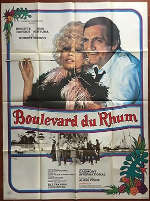 Affiche originale cinéma BOULEVARD DU RHUM Robert Enrico BRIGITTE BARDOT Lino Ventura 120x160cm
