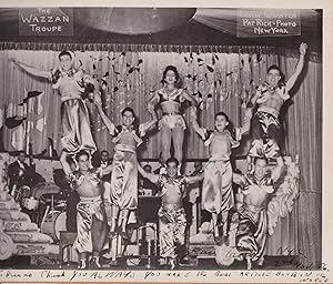 Publicity photograph by Pat Rich, New York. Inscribed Best Wishes, Wazzan Troupe Nov. 56. To Brun...