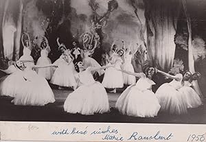 Photograph of the Ballet Rambert, inscribed "With Best Wishes, Marie Rambert 1950".