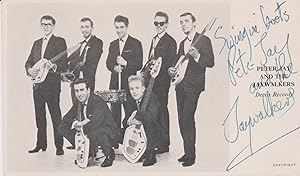 Inscribed Decca Fan Club photographic postcard inscribed "Swinging boots, Pete Jay and the Jaywal...