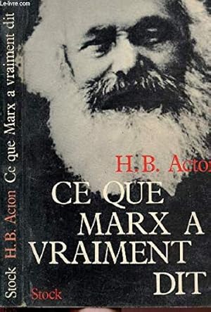 Bild des Verkufers fr Ce que Marx a vraiment dit - traduit de l'anglais par Anne Laurens zum Verkauf von Ammareal
