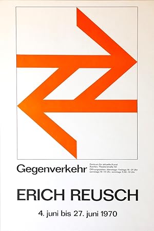 Seller image for Erich Reusch. Gegenverkehr - Zentrum Fr Aktuelle Kunst Aachen, 4. Juni 27. Juni 1970. [Ausstellungsplakat/ Poster] for sale by Stefan Schuelke Fine Books