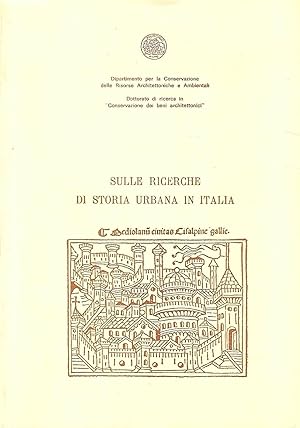 Immagine del venditore per Sulle ricerche di storia urbana in Italia venduto da Messinissa libri