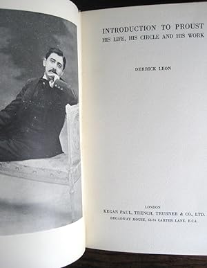 Imagen del vendedor de Introduction to Proust: his life, his circle and his work a la venta por James Fergusson Books & Manuscripts