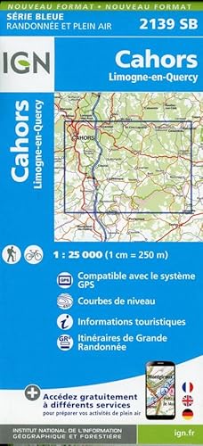 Bild des Verkufers fr IGN Karte, Serie Bleue Top 25 Cahors.Limogne-en-Quercy zum Verkauf von Rheinberg-Buch Andreas Meier eK