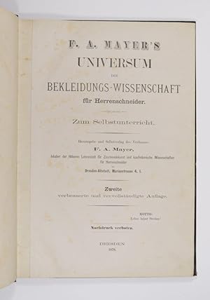 F. A. Mayer's Universum der Bekleidungs-Wissenschaft für Herrenschneider.