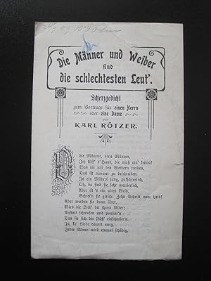 Diener und die Weiber sind die schlechtesten Leut'. Scherzgedicht zum Vortrage für einen Herrn od...