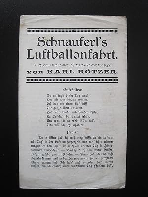 Schnauferl's Luftballonfahrt. Komischer Solo-Vortrag.