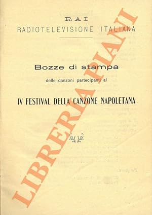 Bozze di stampa delle canzoni partecipanti al IV Fesival della canzone napoletana.
