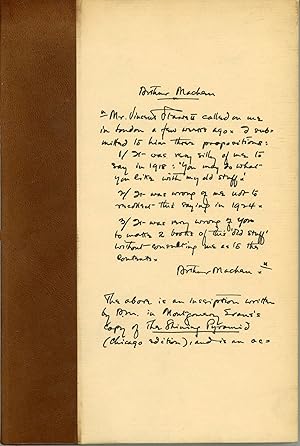 Seller image for STARRETT VS. MACHEN: A RECORD OF DISCOVERY AND CORRESPONDENCE. Introduction by Michael Murphy for sale by Currey, L.W. Inc. ABAA/ILAB