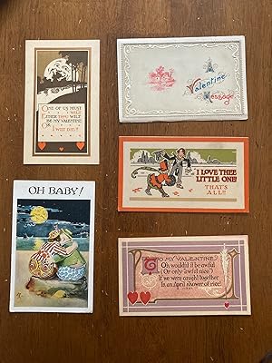 Vintage Valentine Ladies Postcard Set of Four