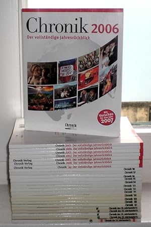 Bild des Verkufers fr Chronik des 20. Jahrhunderts '82 (Vollstniger Jahresrckblick Tag fr Tag in Wort und Bild) + '83 + '84 + ' 85 + '86 + '87 + '88 + '89 + '90 + '91 + '92 + '93 + '94 + '95 + '96 + '97 + '98 (Vollstndiger Jahresrckblick in Wort und Bild) + Chronik '99 + 2000 + 2001 + 2002 + 2003 + 2004 + 2005 + 2006 (Der vollstndige Jahresrckblick) = Insgesamt 25 Hefte (1983 - 2006, Reihe komplett, kartonierte Ausgabe!) zum Verkauf von Bcherhandel-im-Netz/Versandantiquariat