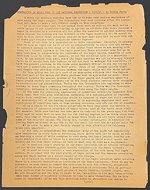 Memorandum on Negro work to the National Convention - 7/28/45 [handbill]