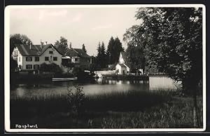 Ansichtskarte Hauptwil, Dorfpartie mit Weiher