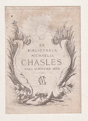 "Ex Bibliotheca Michaelis Chasles" - Michel Chasles (1793-1880) Mathematiker mathematician / book...