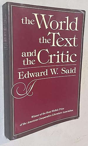 Seller image for The World, the Text, and the Critic for sale by Once Upon A Time