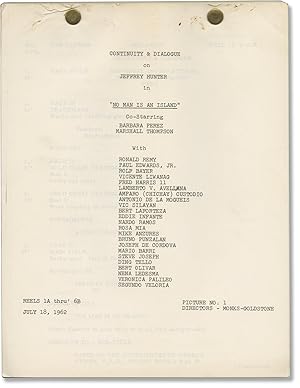 No Man Is An Island (Original post-production screenplay for the 1962 film)