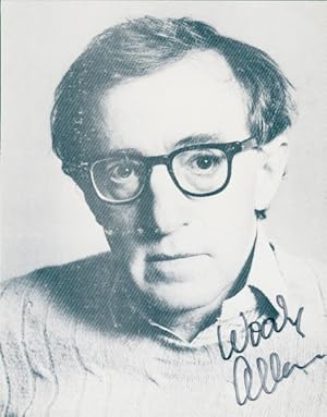 Ansichtskarte / Postkarte Regisseur Woody Allen, Portrait, Brille, Autogramm
