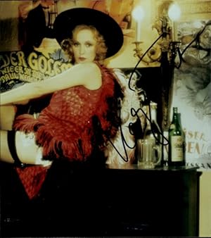 Foto Schauspielerin Katja Flint, Portrait, Hut, Alkohol, Autogramm