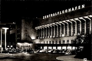 Ansichtskarte / Postkarte Berlin Tempelhof, Zentralflughafen, Nachtbeleuchtung