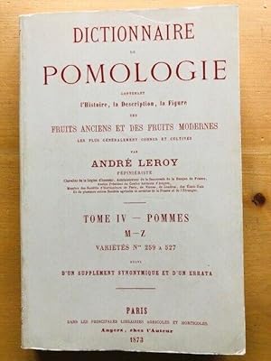 Imagen del vendedor de DICTIONNAIRE DE POMOLOGIE TOME IV - POMMES M-Z a la venta por Happyfish Books