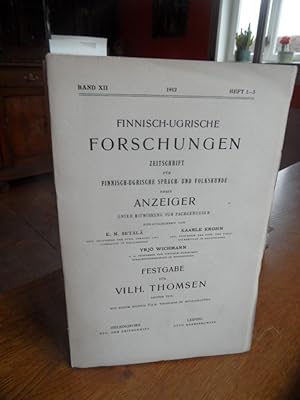Seller image for Finnisch-ugrische Forschungen. Zwlfter Band 1912. [Enthlt u.a. "Das schiff Nagflar" von Kaarle Krohn]. for sale by Antiquariat Floeder