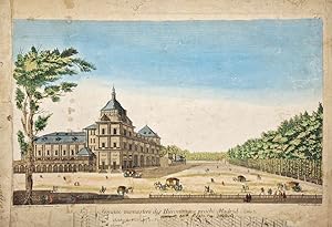 Imagen del vendedor de [El palacio de Aranjuez]. Vue du fameux monastere des Hieronimites proche Madrid Spaña. a la venta por Librera Jos Porra Turanzas S.A.