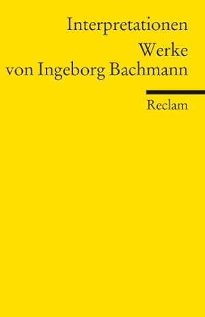 Imagen del vendedor de Bachmann: Werke/Interpr. a la venta por WeBuyBooks