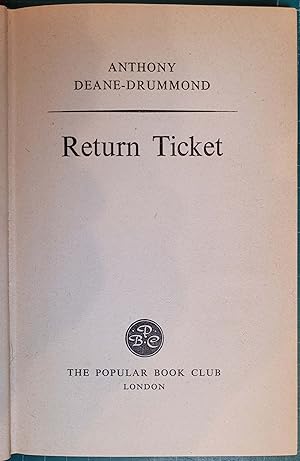 Imagen del vendedor de Return Ticket a la venta por Hanselled Books