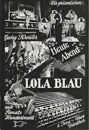 Bild des Verkufers fr Programmheft Georg Kreisler HEUTE ABEND: LOLA BLAU Premiere 15. Mai 1982 Spielzeit 1982 Heft 7 zum Verkauf von Programmhefte24 Schauspiel und Musiktheater der letzten 150 Jahre