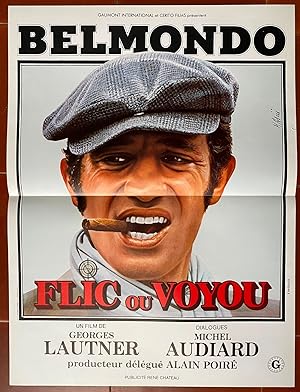 Affiche originale cinéma FLIC OU VOYOU Georges Lautner JEAN-PAUL BELMONDO Police AUDIARD 40x60cm