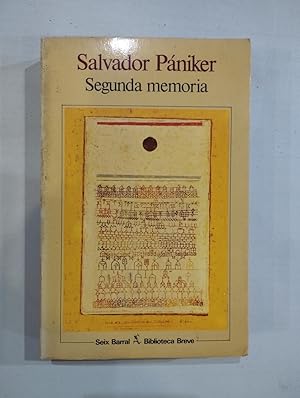 Imagen del vendedor de Segunda memoria a la venta por Saturnlia Llibreria