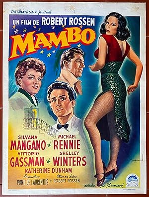 Affiche originale cinéma MAMBO Vittorio Gassman SILVANA MANGANO Michael Rennie