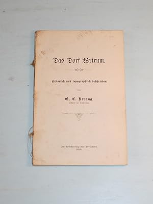 Imagen del vendedor de Das Dorf Wrixum. Historisch und topographisch beschrieben. a la venta por Antiquariat Diderot