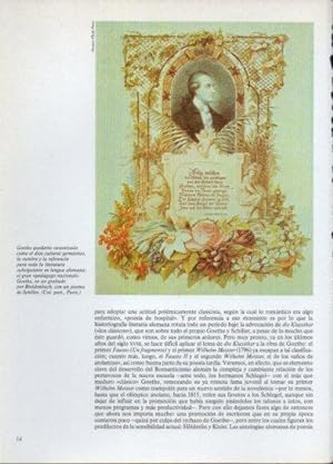 Seller image for LAMINA V38254: Goethe grabado por Breidenbach con un poema de Schiller for sale by EL BOLETIN