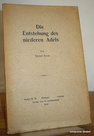 Bild des Verkufers fr Die Entstehung des niederen Adels. zum Verkauf von Antiquariat Christian Strobel (VDA/ILAB)
