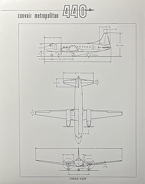 Imagen del vendedor de Glossy Black and White Press Photo of a Convair Metropolitan 440 Sketch of Design Specs a la venta por 32.1  Rare Books + Ephemera, IOBA, ESA