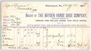 Billhead - 1898 The Bryden Horse Shoe Company of Catasauqua Pennsylvania