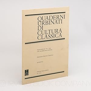 Seller image for Quaderni Urbinati di Cultura Classica. Nuova serie 96, N. 3, 2010. Camilla and Cydippe: A Note on Aeneid 11, 581-582 for sale by Irving Book Company